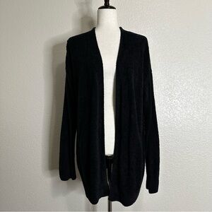 Barefoot Dreams Cozychic Lite Black Open Front Soft Sweater Cardigan, Sz Large